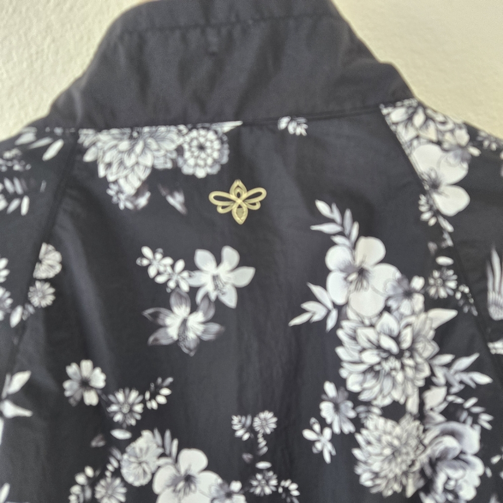 Johnny Was Bee Active Ruched Sleeve Parachute Jacket Size Medium Full Zip Boho - Picture 8 of 15